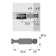 Hettich MB-Einschraubdübel Bohr, Durchmesser 8mm Spannm.24,5mm,DU643,13121 blank-3