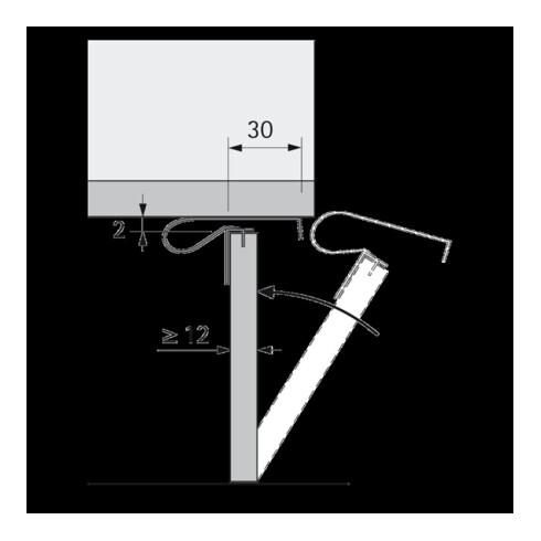 Hettich MB-Frontblendenfixation TurboClip 79690 pour façades, Mat. 12 chromé