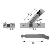 Hettich MB-Gelenkdübel Bohr, Durchmesser 8mm, Spannmaß 39mm DU 634, 9129712 Stahl, verzinkt-3