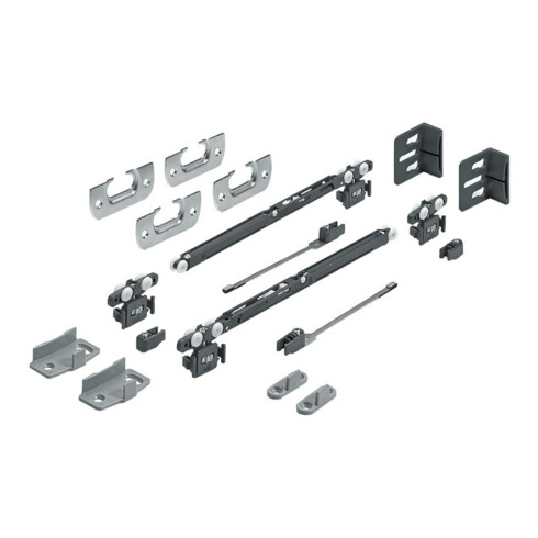 Hettich MB Set de ferrures porte coulissante, SysLine S 9134311, 2 pces, 15 kg, pour portes affleurantes