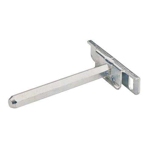Hettich MB Support d'étagère avec goujon porteur SW 10 mm Titane 47661, L 100 mm STA galvanisé