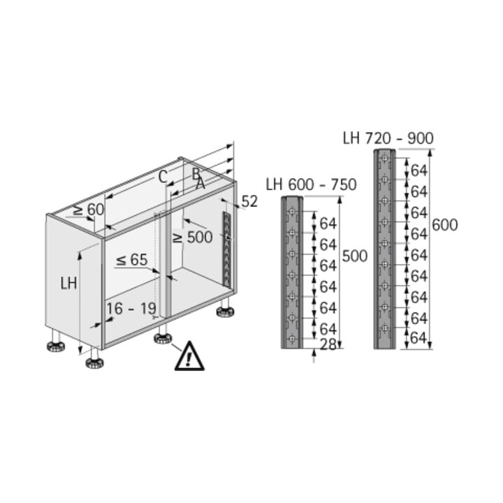 Hettich Meuble bas d'angle pivotant Arena CLASSIC/Lemans II 9136158,450mm,chr