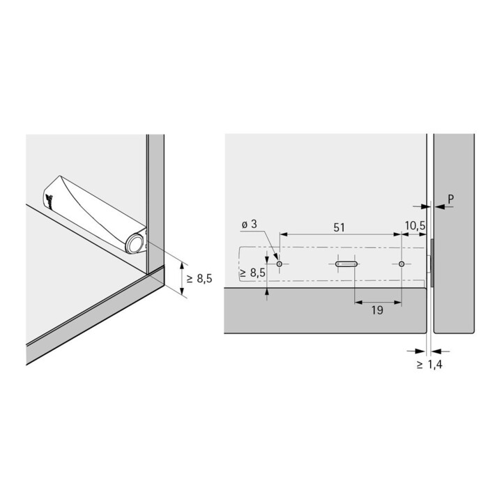 Hettich Möbel-Dämpfer mit Push-to-open-Magnet Kunststoff anthrazit