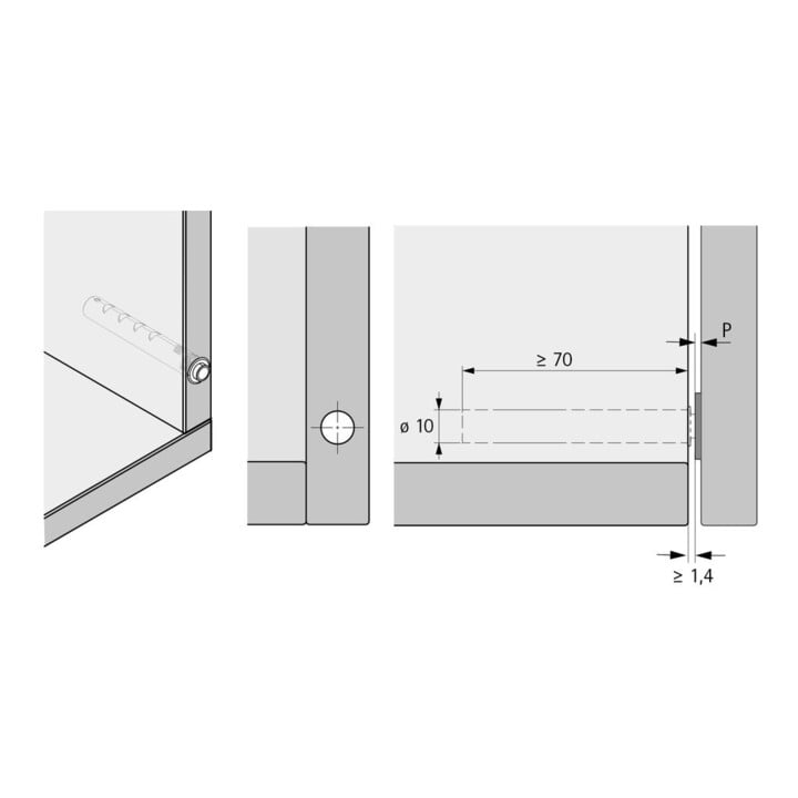 Hettich Möbel-Dämpfer Push to open Pin Kunststoff grau z.Einbohr.