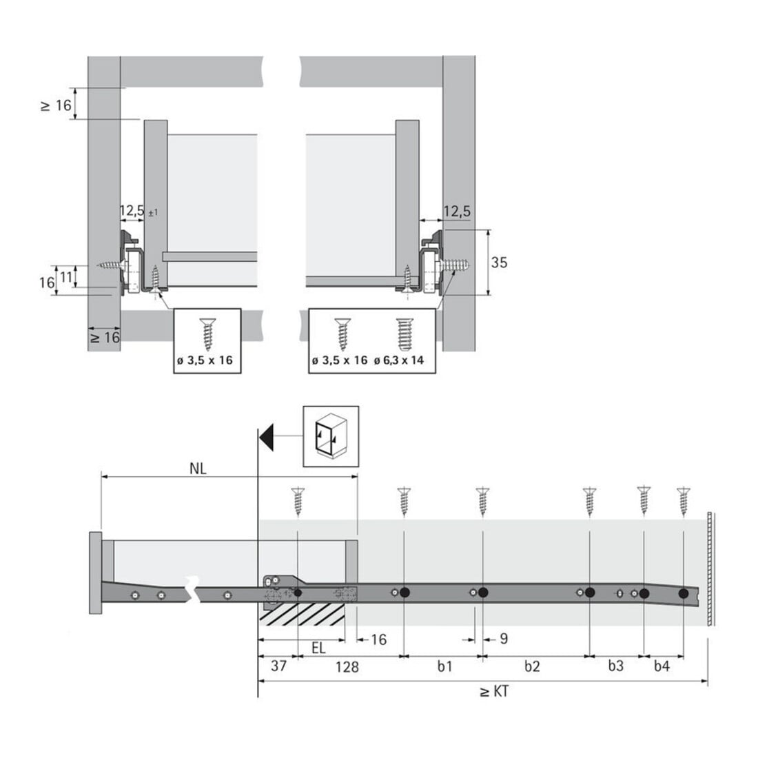 Hettich Möbel-Rollschubführ. FR 402, 1058350 selbst.Schlie.Stop Contr. 600mm, Stahl