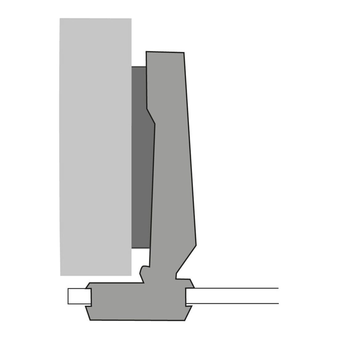 Hettich Möbel-Topfscharnier Intermat 9904, 72960 95°,Kröpf. 1mm ZDG silber vernickelt