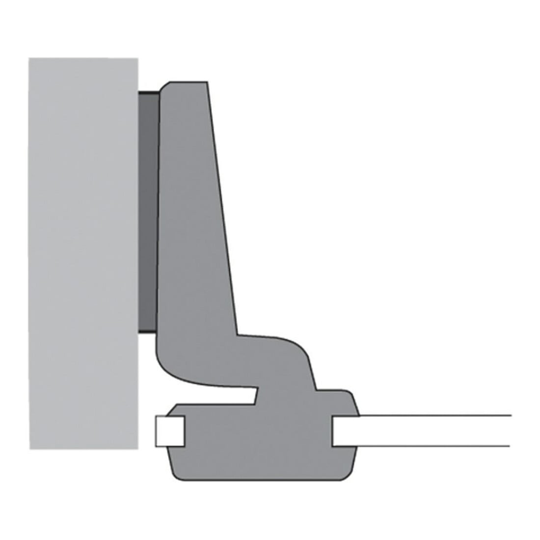Hettich Möbel-Topfscharnier Intermat 9904, 72968 95°,Kröpf. 16mm ZDG silb. vernickelt