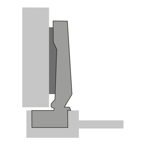 Hettich Möbel-Topfscharnier Intermat 9924, 72959 95°,Kröpf. 1mm ZDG silber vernickelt
