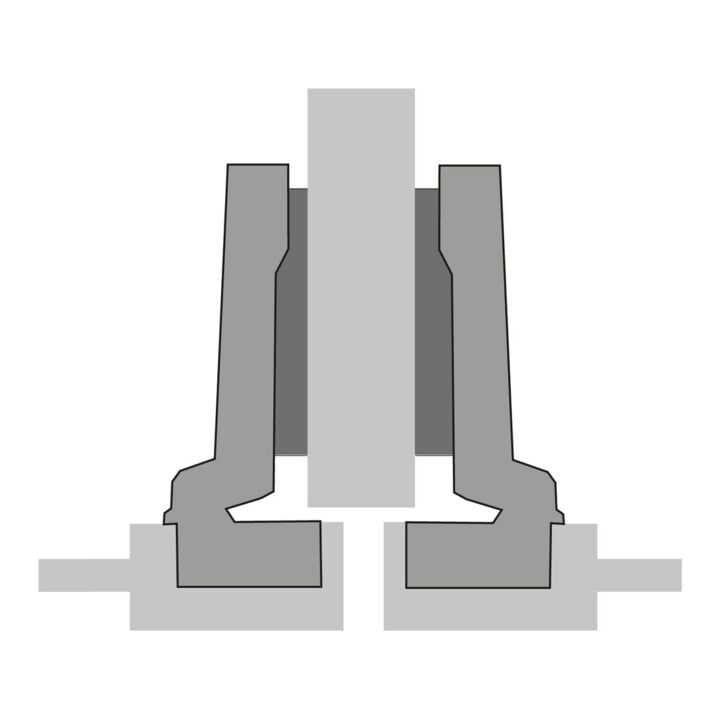 Hettich Möbel-Topfscharnier Intermat 9924, 72965 95°,Kröpf. 9,5mm Zinkdruckguss Si vern.