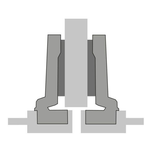 Hettich Möbel-Topfscharnier Intermat 9924, 72965 95°,Kröpf. 9,5mm Zinkdruckguss Si vern.