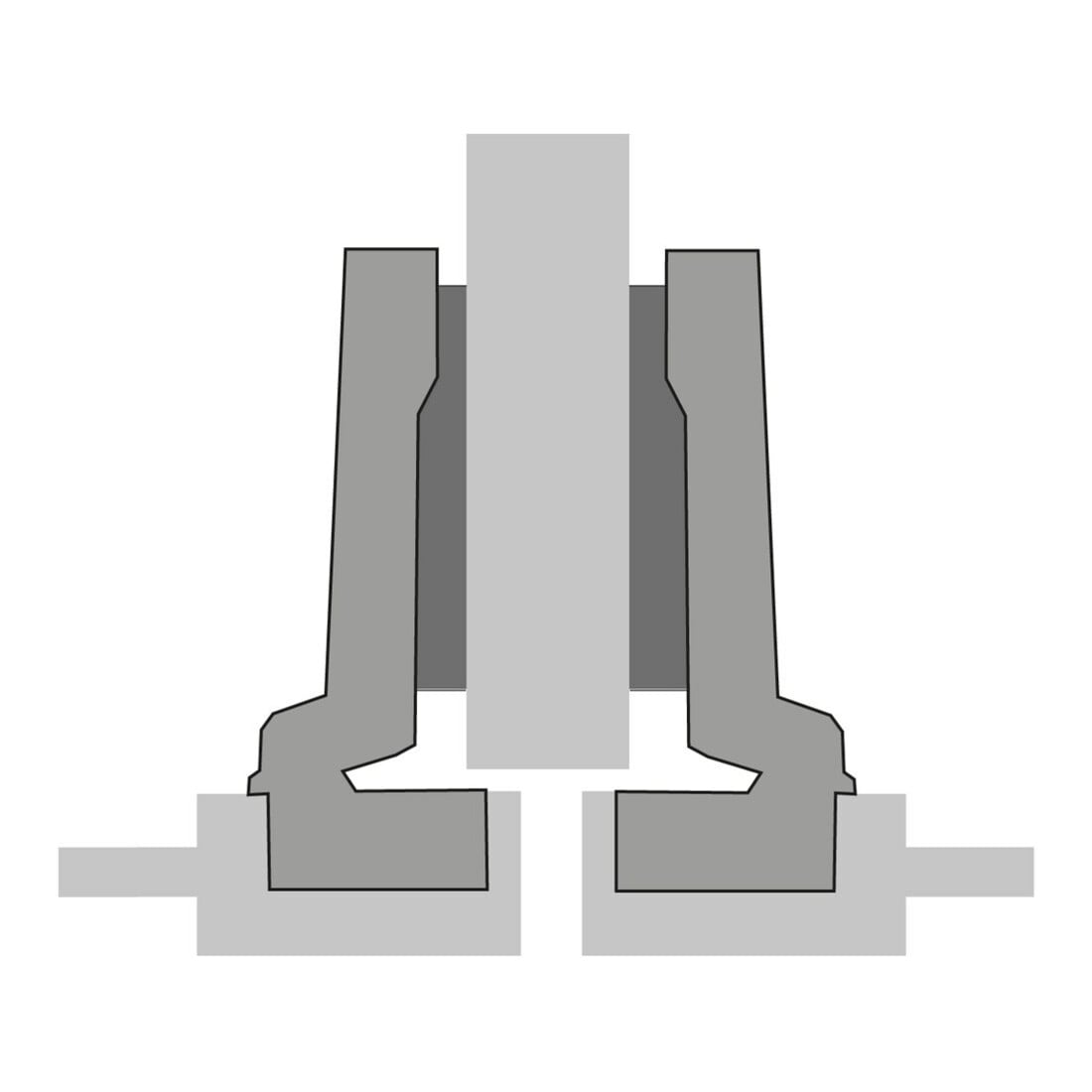 Hettich Möbel-Topfscharnier Intermat 9924, 72965 95°,Kröpf. 9,5mm Zinkdruckguss Si vern.
