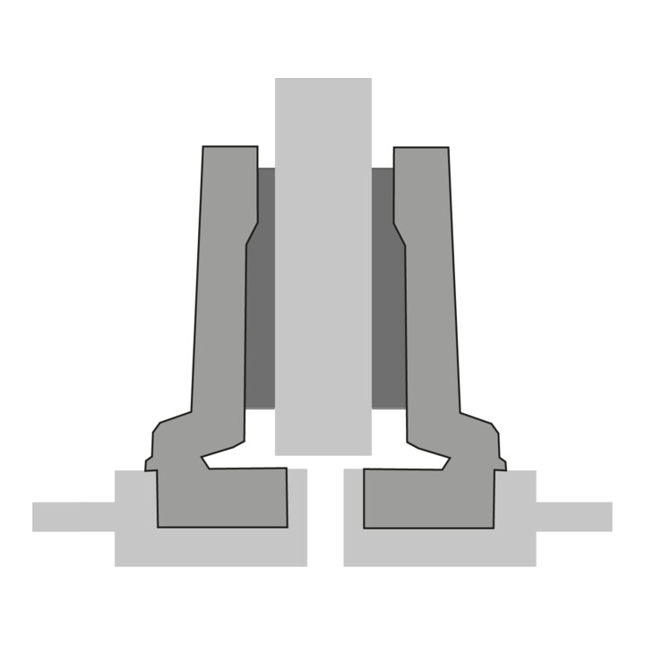 Hettich Möbel-Topfscharnier Intermat 9924, 72965 95°,Kröpf. 9,5mm Zinkdruckguss Si vern.