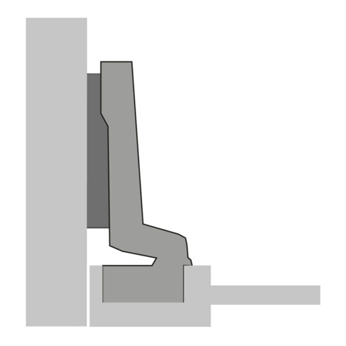 Hettich Möbel-Topfscharnier Intermat 9924, 72966 95°,Kröpf. 16mm ZDG silb. vernickelt