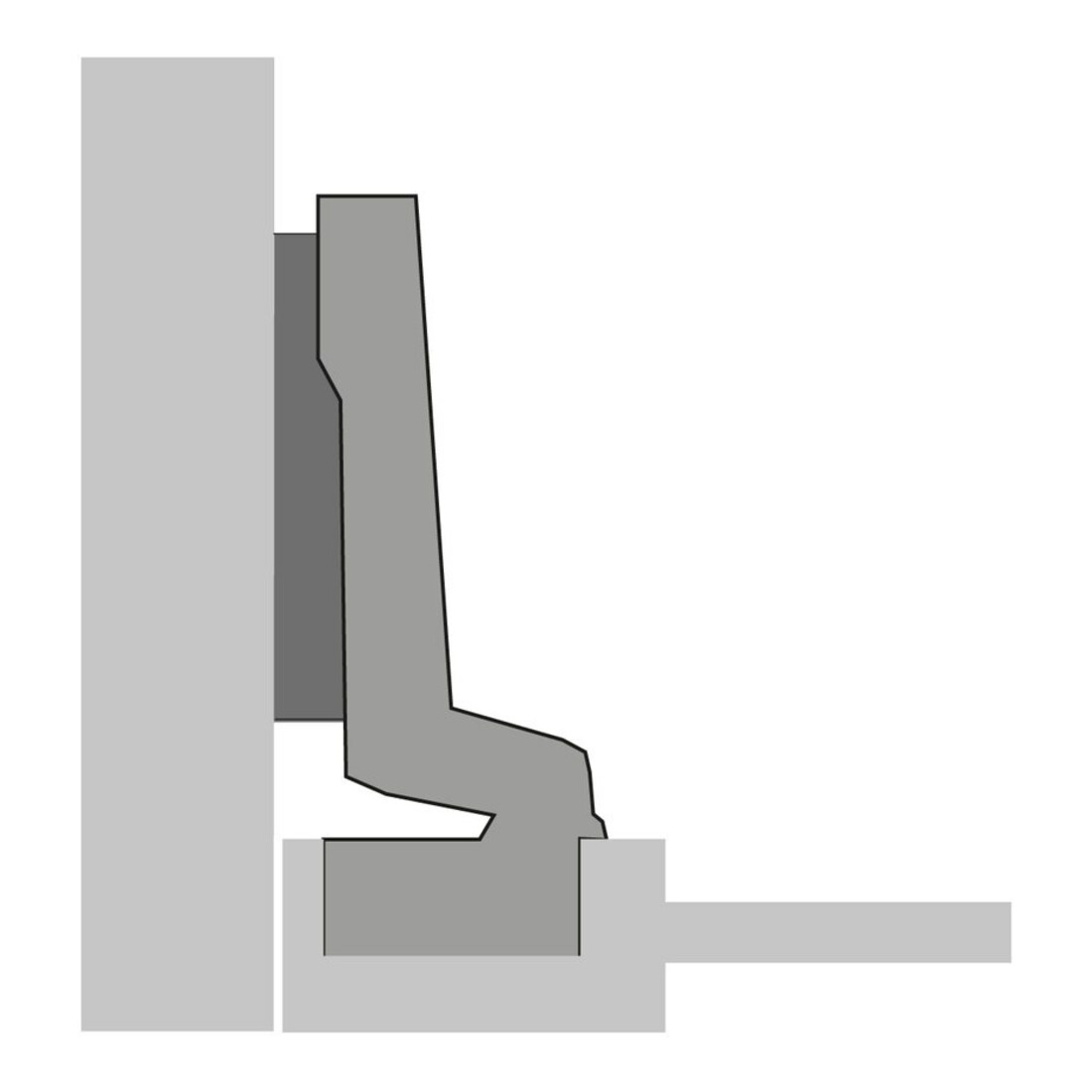 Hettich Möbel-Topfscharnier Intermat 9924, 72966 95°,Kröpf. 16mm ZDG silb. vernickelt