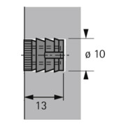 Hettich Muffe Nr. 100, M6, ø 10, Bohrtiefe 13 mm-3