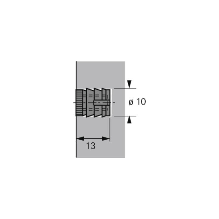 Hettich Muffe Nr. 100, M6, ø 10, Bohrtiefe 13 mm