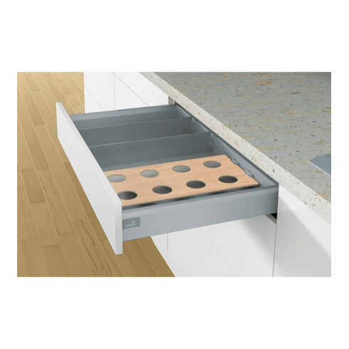 Hettich OrgaStripe élément de séparation tiroir, 9203466 L.1100mm plastique gris