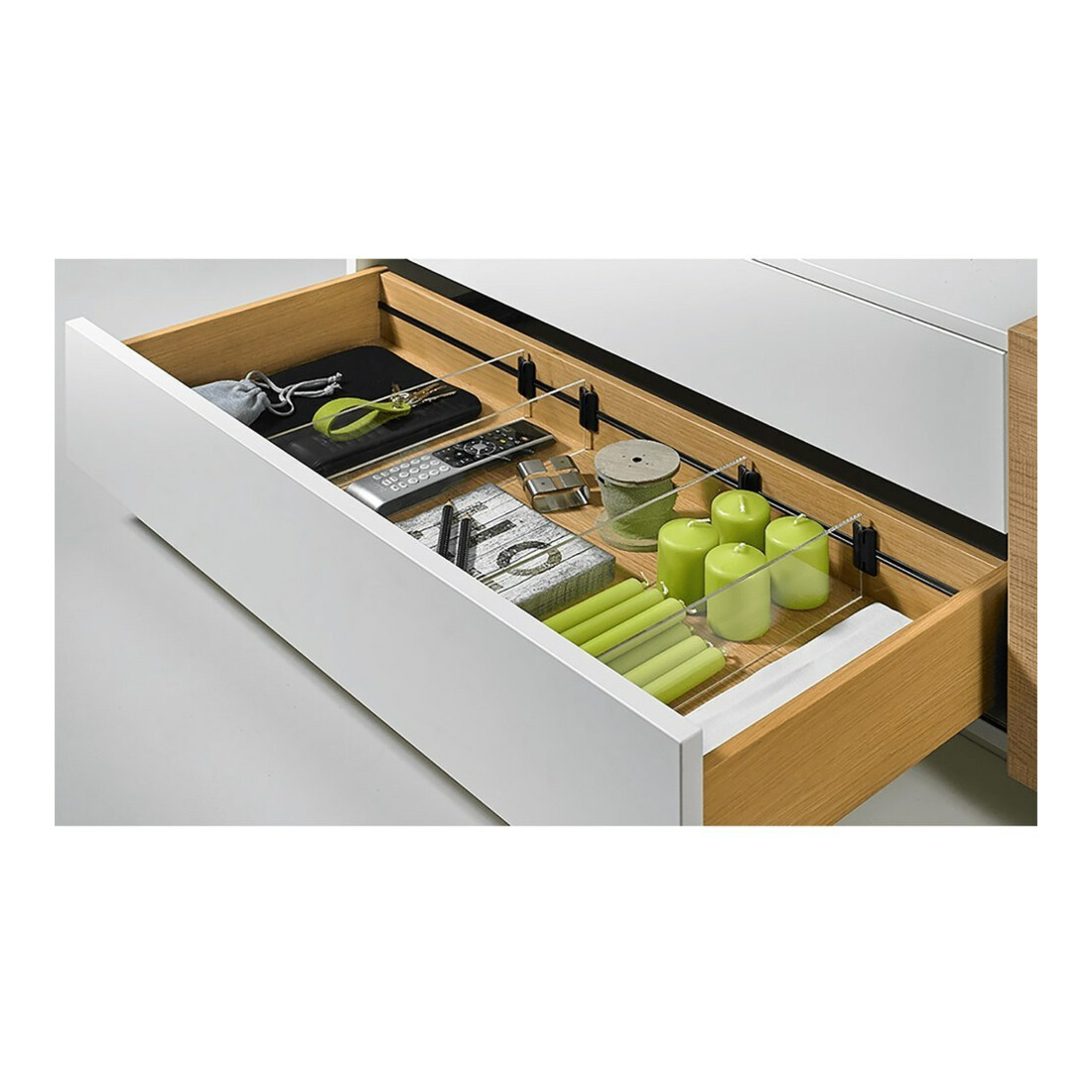 Hettich OrgaStripe séparateur de tiroir, 9203254 L1100mm plastique noir
