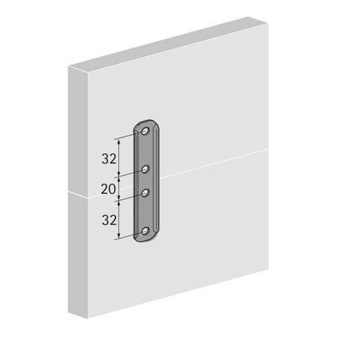Hettich Patte de liaison coulissante, TopLine 9277155 Acier, zingué