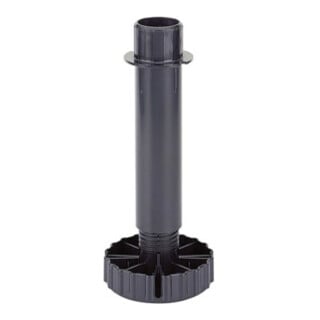 Pied de réglage du socle 070151 en plastique noir 80 mm gamme 74-110 mm Hettich