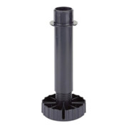 Pied de réglage du socle 070151 en plastique noir 80 mm gamme 74-110 mm Hettich