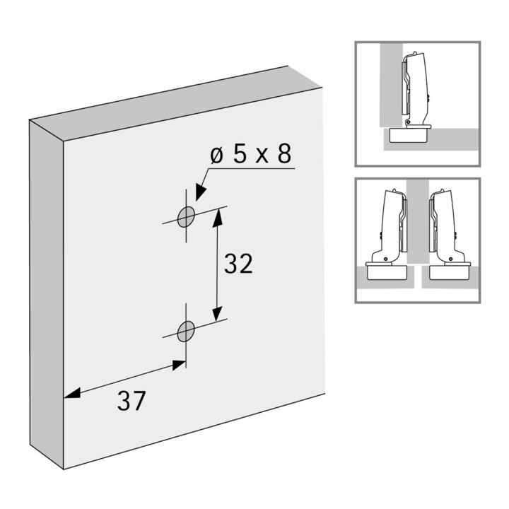 Hettich Plaque de montage croisée pour meuble 9075061 nickelée