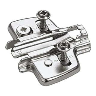 Hettich Plaque de montage croisée pour meuble 9075086 nickelée