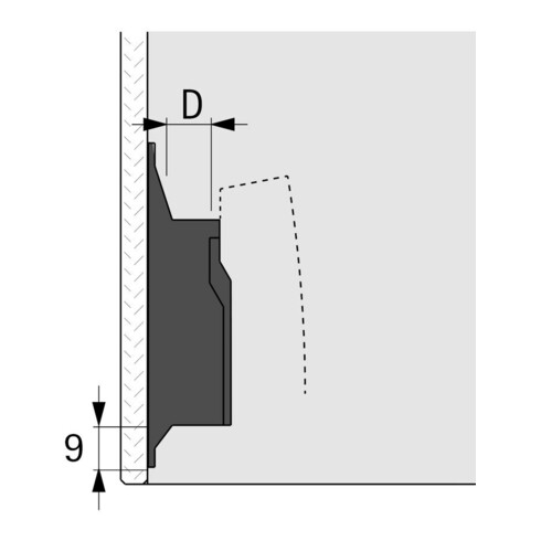 Hettich Plaque de montage meuble Distance 10 mm 9133534, nickelée
