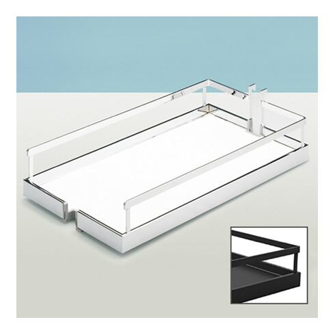 Hettich Plateau coulissant à suspension avec arrêt antidérapant Arena STYLE 9080084 Acier chromé