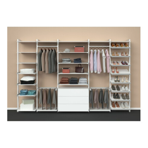 Hettich Porte-pantalons d'armoire Amari 9132917 Li.Korpusb.600-700mm 10 pantalons, acier argenté