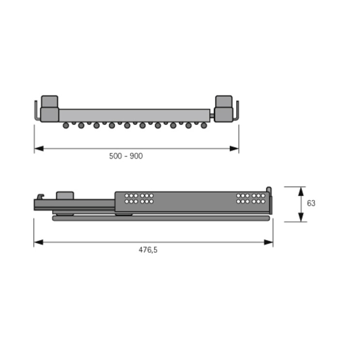 Hettich Porte-pantalons extensible Amari, argent, 800 - 900
