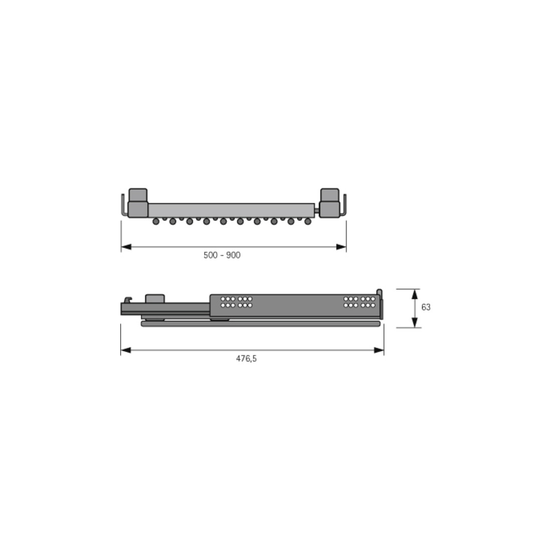 Hettich Porte-pantalons extensible Amari, argent, 800 - 900