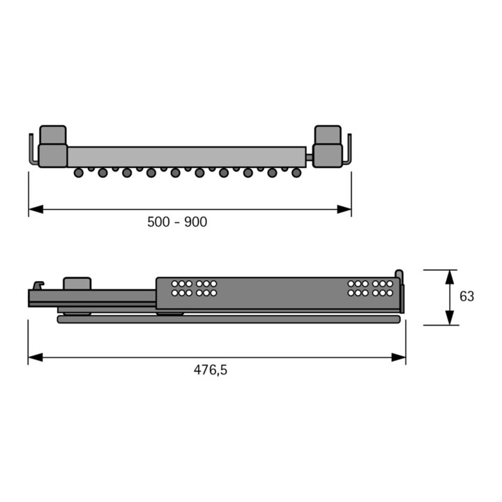 Hettich Porte-pantalons extensible Amari, argent, 800 - 900