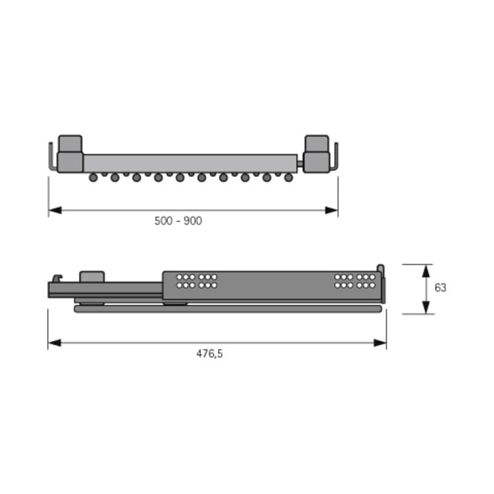 Hettich Porte-pantalons extensible Amari, argent, 800 - 900