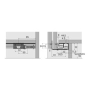 Hettich Profil de guidage MB haut, 3000 mm STB 11, 71117 argent, anodisé-2