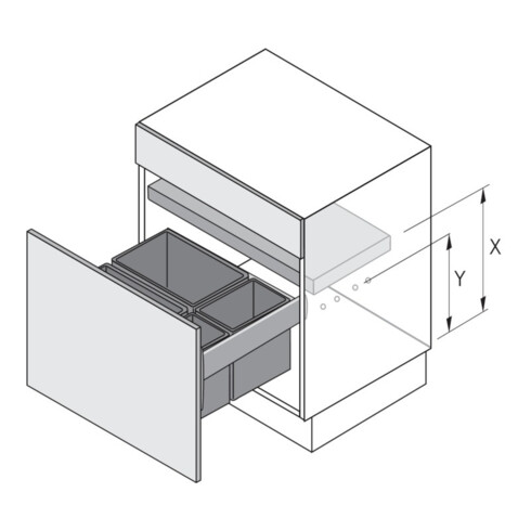 Hettich Profil décoratif tiroir AvanTech YOU, 9255800 L 500 mm noyer