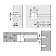 Hettich Rastex 15 ohne Abdeckrand, blank, 19 mm-3
