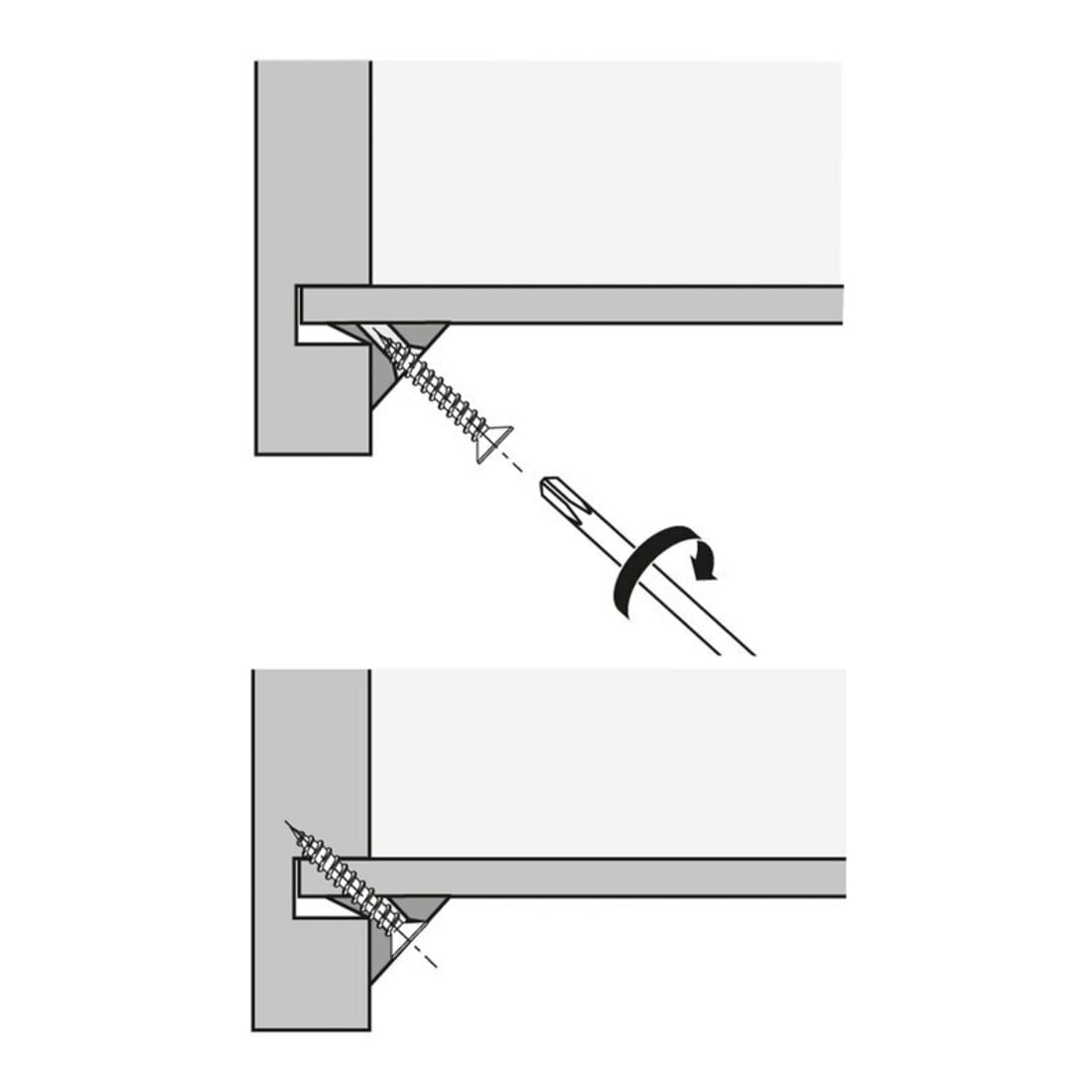Hettich Rückwandverbinder RV8, 79438 Kunststoff weiß, unbehandelt