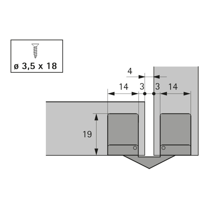 Hettich Scharnier Stabilo 72,  Ganzmetall vernickelt