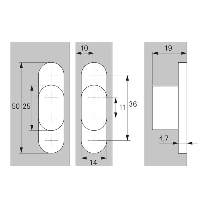 Hettich Scharnier Stabilo 72,  Ganzmetall vernickelt