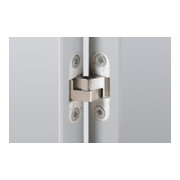Hettich Scharnier Stabilo 75,  Messing vernickelt, Kunststoff weiß-1
