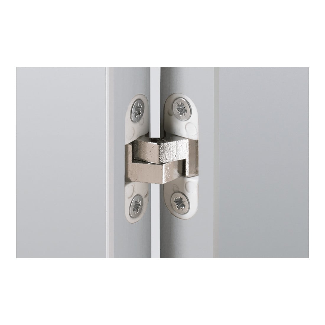Hettich Scharnier Stabilo 75, Messing vernickelt, Kunststoff weiß