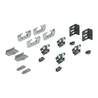 Hettich Schiebetürbeschläge Set,SysLine S,9136103 2-T.,für einlieg. Türen 15kg