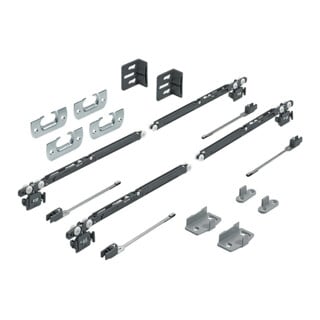 Hettich Schiebetürbeschläge Set,SysLine S,9208511 2-T.,für einlieg. Türen