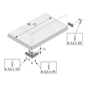 Hettich Schnäpper/Aufsteckhalter für Tablaranwendungen Quadro 25 und Quadro V6-3