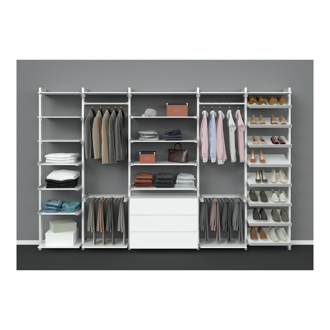 Hettich Schrank-Hosenhalter Amari 9132917 Li.Korpusb.600-700mm 10 Hosen,Stahl silber