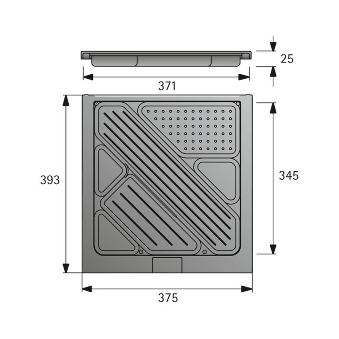 Hettich Schreibmaterialschale 1079061 Kunststoff schwarz