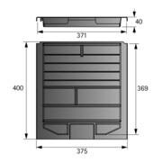Hettich Schreibmaterialschale 9111484 Kunststoff aluoptik-3