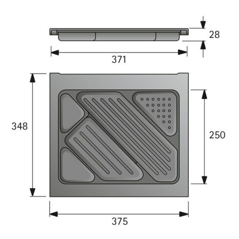 Hettich Schreibmaterialschale Caddy Systema Top 2000 9065669 Kunststoff schwarz