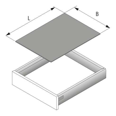 Hettich Schubkasten-Antirutschm. InnoTech Atira 9209582 NL650mm,Rollenl.5000mm silber